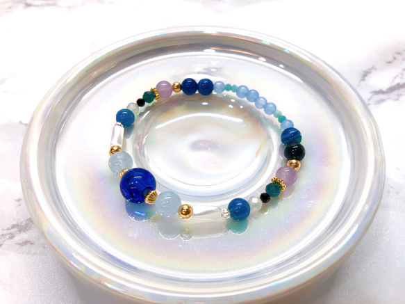 藍藍深海精油手環（旺事業.護愛情.愛與和平）（香氛.アロマ用) 第1張的照片