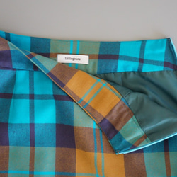 チェックの後ろボックスプリーツスカート（ブルー×茶系）38 7枚目の画像