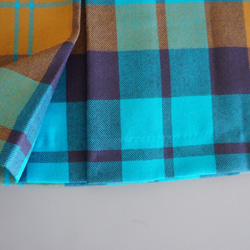 チェックの後ろボックスプリーツスカート（ブルー×茶系）38 10枚目の画像