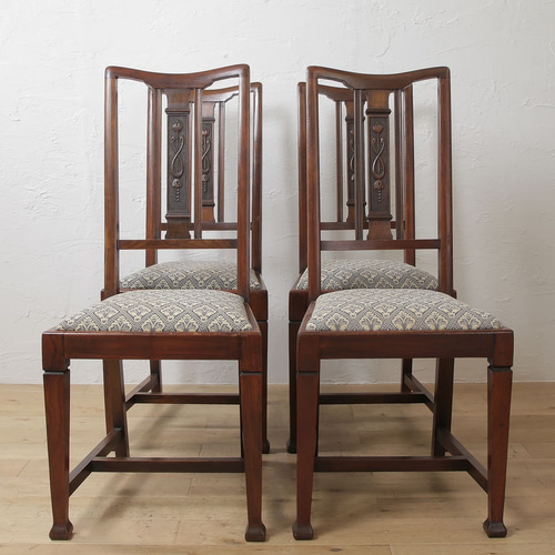 か97 英国アンティークなハイバックチェア マホガニーらしい木製ダイニングチェア か97 英国アンティークなハイバックチェア マホガニーらしい木製