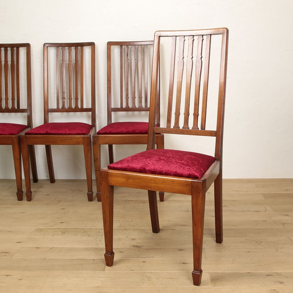 【最終値下！】イギリスアンティーク家具 マホガニーダイニングチェア ジョージアンスタイルの食卓椅子1077 1枚目の画像