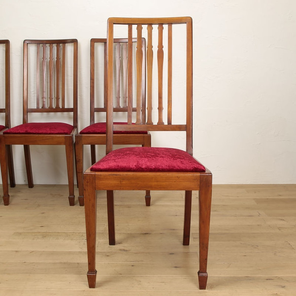 【最終値下！】イギリスアンティーク家具 マホガニーダイニングチェア ジョージアンスタイルの食卓椅子1077 2枚目の画像