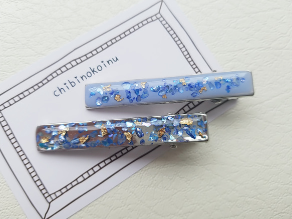 新作 春夏デザイン レジンヘアクリップ ハンドメイド 2個セット 新作 春夏デザイン レジンヘアクリップ ハンドメイド 2個セット