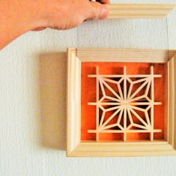 プレゼント　ひのきのコースター（小）　壁掛け　色は５種類から選べます！日本伝統の組子技法　 1枚目の画像