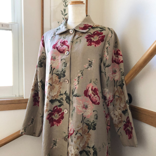 新品　アマルフィー　花柄刺繍 グレースプリング コート定価28800円 cp-7912-7914-2.jpg