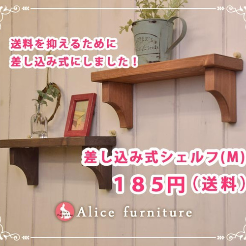 ウォールシェルフ 差し込み式（1個です） Mサイズ ディスプレイ 送料