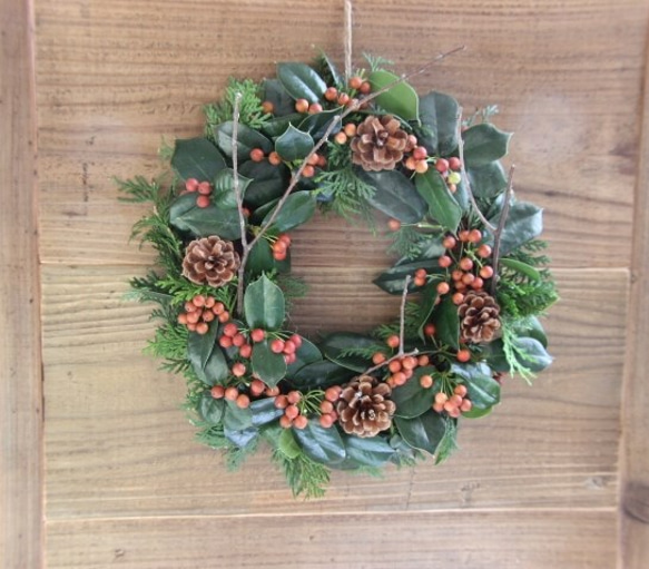 クリスマスリース　フレッシュ ギフト用】美流渡の森 フレッシュ・クリスマスリース 1【12211