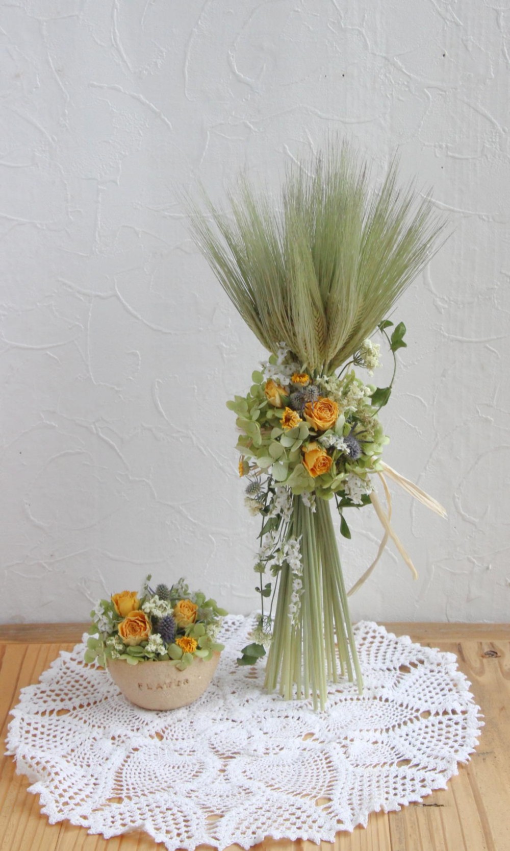 おまとめ⭐︎swag #295 小麦のパニエ スワッグ ドライフラワー