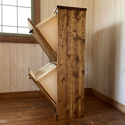 50リットル木製多分別ゴミ箱　無垢材ハンドメイド家具 8枚目の画像