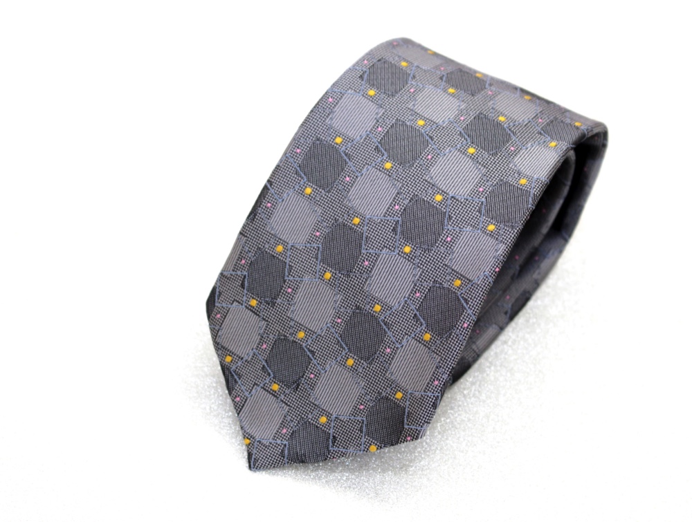 スクエアドットネクタイ　グレー　　 kk1c