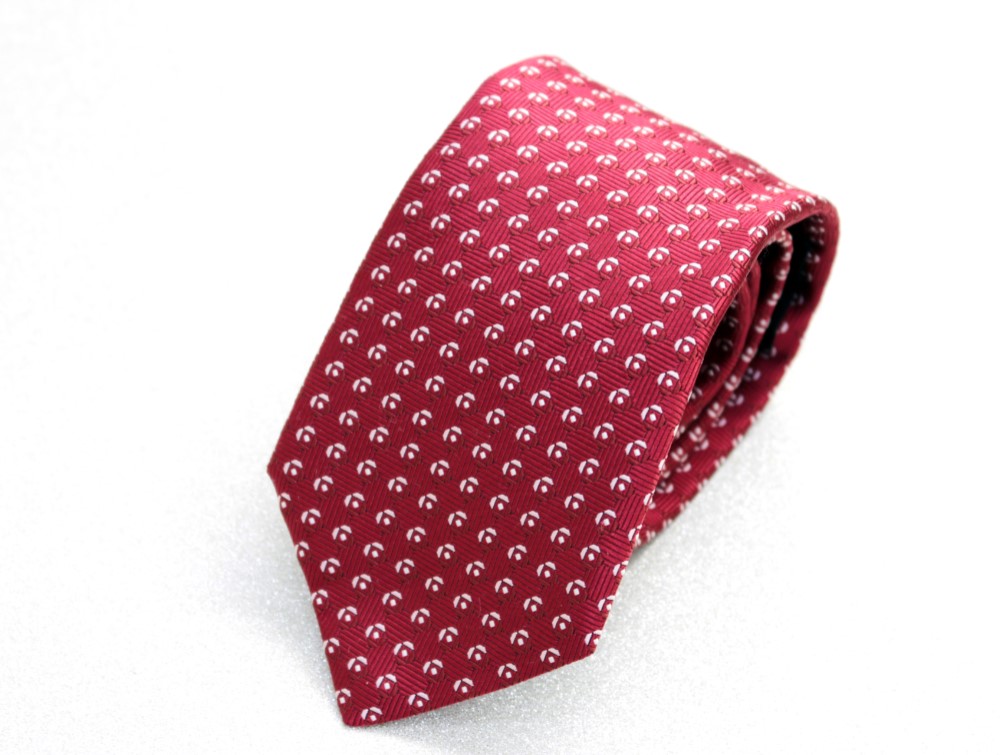 さりげないおしゃれ  小紋柄ネクタイ　レッド　　　kk8b