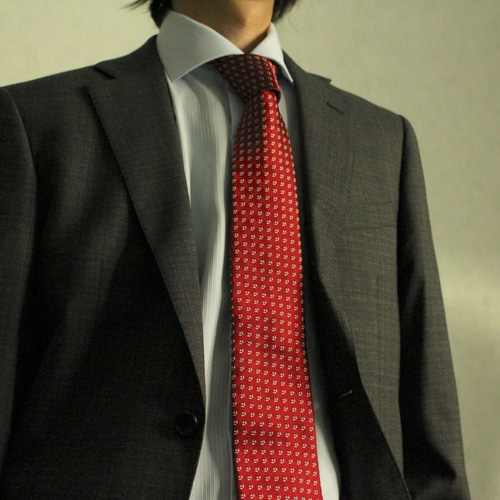 さりげないおしゃれ 小紋柄ネクタイ レッド kk8b ネクタイ・蝶 さりげないおしゃれ 小紋柄ネクタイ レッド kk8b ネクタイ・蝶