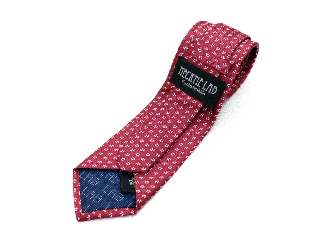 さりげないおしゃれ  小紋柄ネクタイ　レッド　　　kk8b