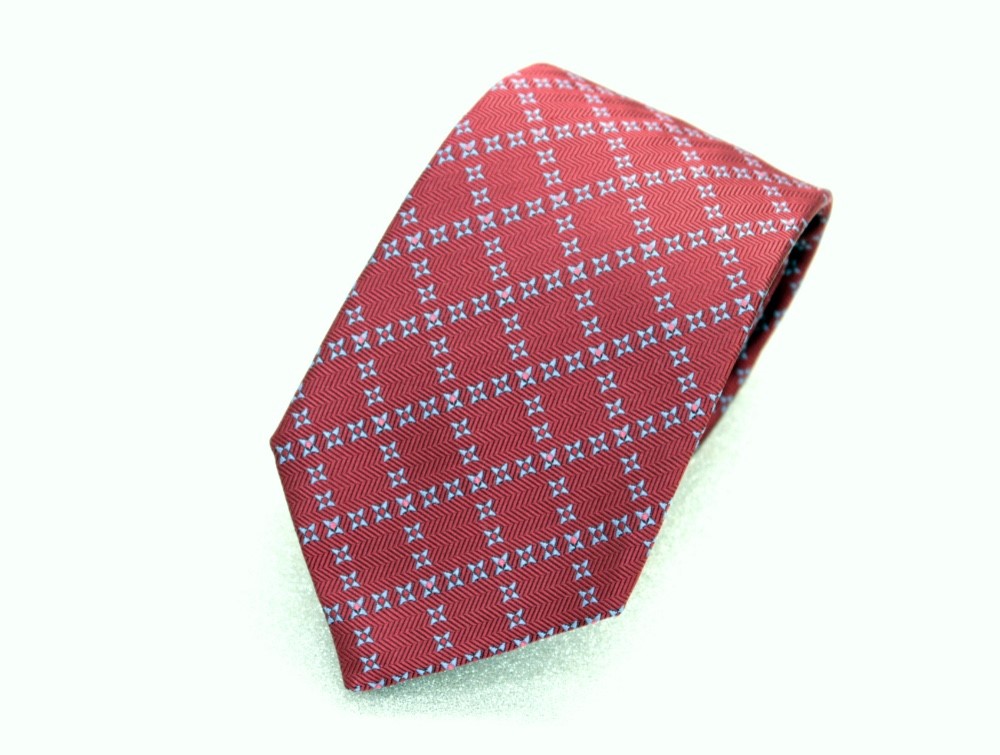 気品漂う格子柄ネクタイ　レッド　　　　kk10c