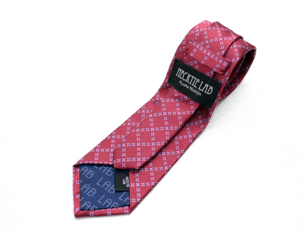 気品漂う格子柄ネクタイ　レッド　　　　kk10c