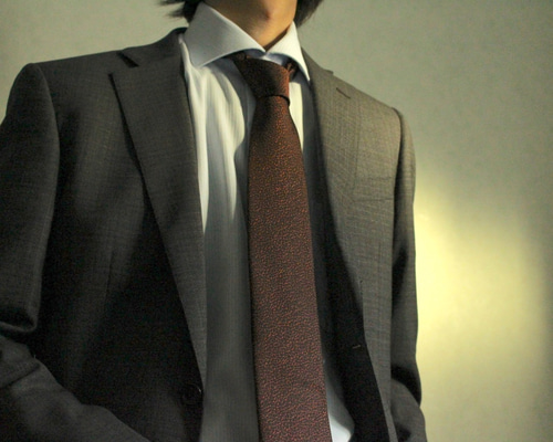 ARCODIO ダークブラウン 無地 ネクタイ TIE YOUR TIE（タイ・ユア・タイ）監修ハンドメイドネクタイ