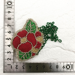 cotton×tatting 椿のブローチ 6枚目の画像