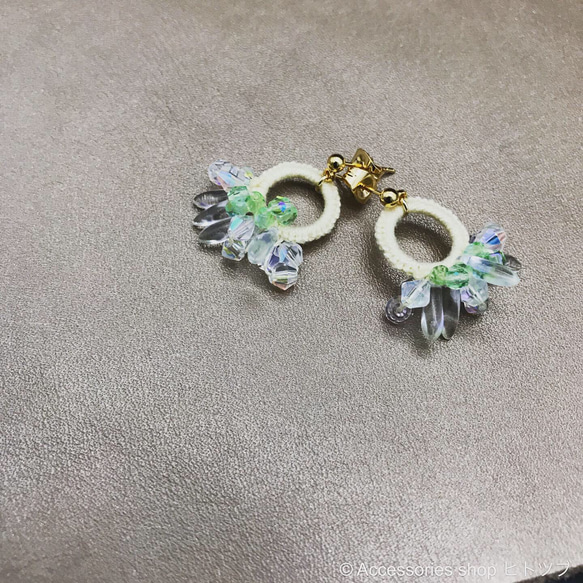 green×yellow サークルピアス 5枚目の画像