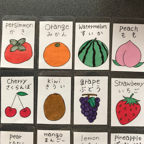 果物の英語カード 16枚セット おもちゃ・人形 あこえみ 通販｜Creema 