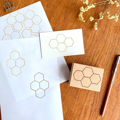 ハニカム構造 六角形のスタンプ バレットジャーナルや 年賀状にも