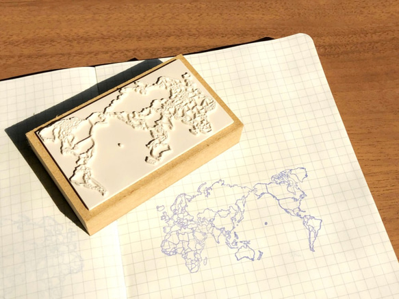 世界地図はんこ 手帳スタンプ　旅行の記録 地球地図スタンプ　旅行や出張、国名や名産品などの社会科の勉強に 4枚目の画像