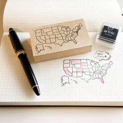 アメリカの地図51州　世界地図のはんこ　旅行の記録や学習に♪　出張、州名や名産品などの社会の勉強に♪　 4枚目の画像