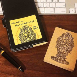 仏像のハンコ 千手観音　手作りの御朱印帳や手帳、ノートに最適なサイズのハンコ 4枚目の画像