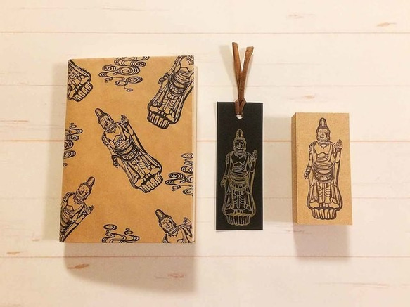 仏像 ハンコ 大仏 はんこ  手作りの御朱印帳 スタンプ 手帳、ノートに最適なサイズ 3枚目の画像
