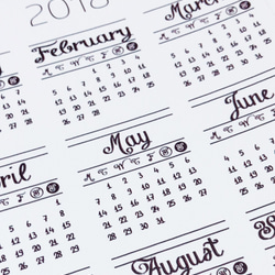 【カレンダー】2018年 ミニカレンダーシール　大判　手帳用カレンダー　マンスリーカレンダー　デザイン2 3枚目の画像