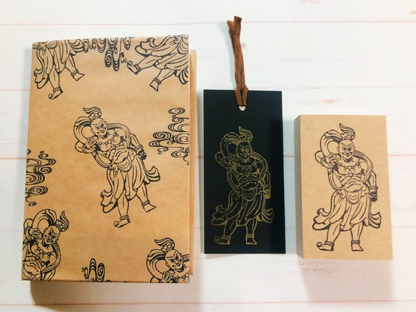 仏像 ハンコ 仁王像 スタンプ  　手作りの御朱印帳 はんこ や手帳、ノートに最適なサイズのハンコ 3枚目の画像