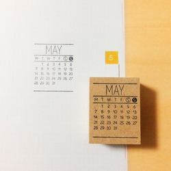 【結婚式やベビーの誕生日に☆】2018年5月カレンダースタンプ　マンスリーはんこ　ミニカレンダー　手作りカレンダー 2枚目の画像