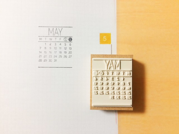 【結婚式やベビーの誕生日に☆】2018年5月カレンダースタンプ　マンスリーはんこ　ミニカレンダー　手作りカレンダー 3枚目の画像