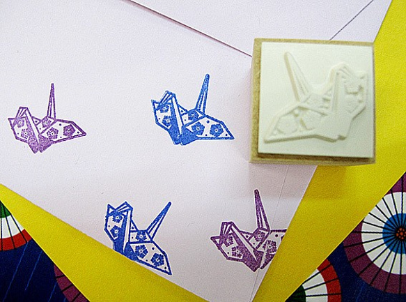 折り鶴はんこ・年賀状やお手紙に使える小さなスタンプ 2枚目の画像