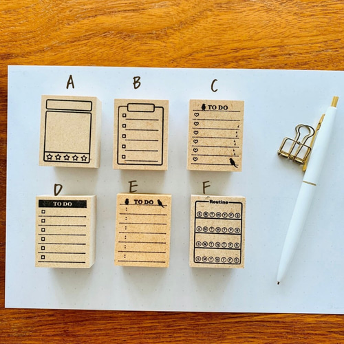 手帳の小さな todo はんこ 選べる６個のスタンプ レビューや 評価印