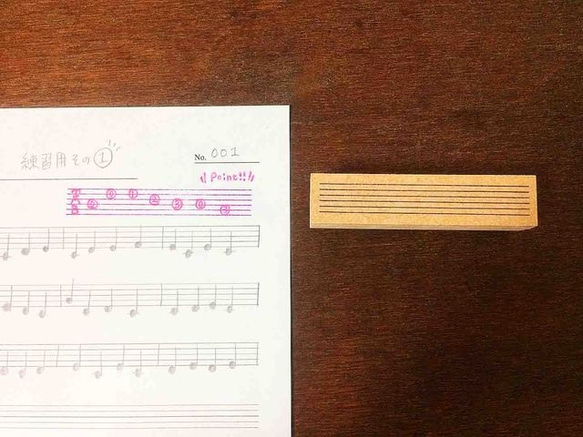 ギターコードのはんこ　⑫ギターのTAB譜　音楽の運指表　吹奏楽・ウクレレの初心者のための指使い・運指はんこシリーズ 1枚目の画像