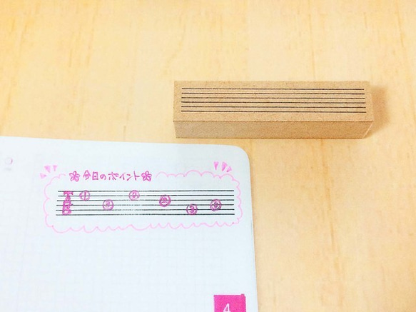 ギターコードのはんこ　⑫ギターのTAB譜　音楽の運指表　吹奏楽・ウクレレの初心者のための指使い・運指はんこシリーズ 2枚目の画像