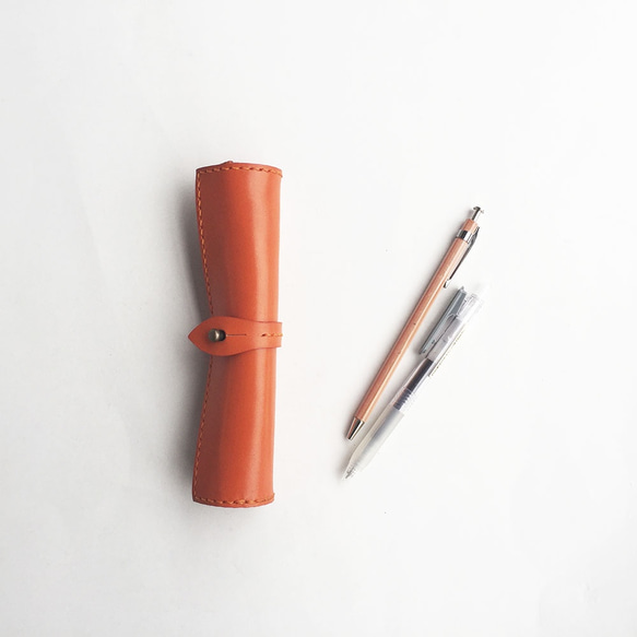 Makimono筆盒精細窄橙色 第1張的照片
