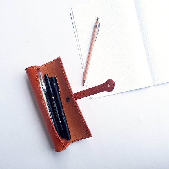 Makimono筆盒精細窄橙色 第3張的照片