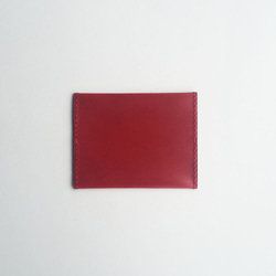 シンプル革ティッシュカバー　栃木レザーの赤 4枚目の画像