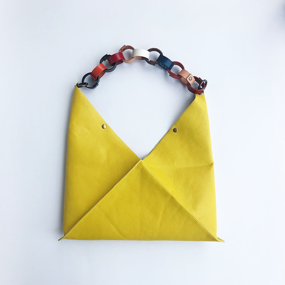 折り紙バッグ　黄色×パーティー 4枚目の画像