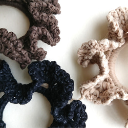 再販❤️【お仕事に】シュシュ フルル・大人の手編み コットンクラブフラット  全３色 2枚目の画像