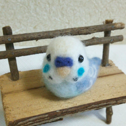 羊毛フェルト❀ブルー系のセキセイインコちゃん❀小鳥 2枚目の画像