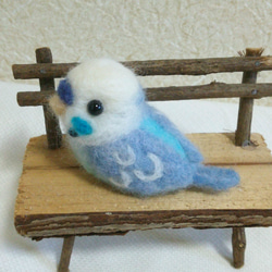 羊毛フェルト❀ブルー系のセキセイインコちゃん❀小鳥 3枚目の画像