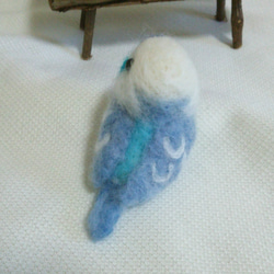 羊毛フェルト❀ブルー系のセキセイインコちゃん❀小鳥 4枚目の画像