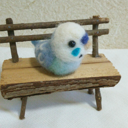 羊毛フェルト❀ブルー系のセキセイインコちゃん❀小鳥 6枚目の画像