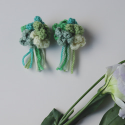 Creema限定　毛糸の花束のピアス⑥ 1枚目の画像