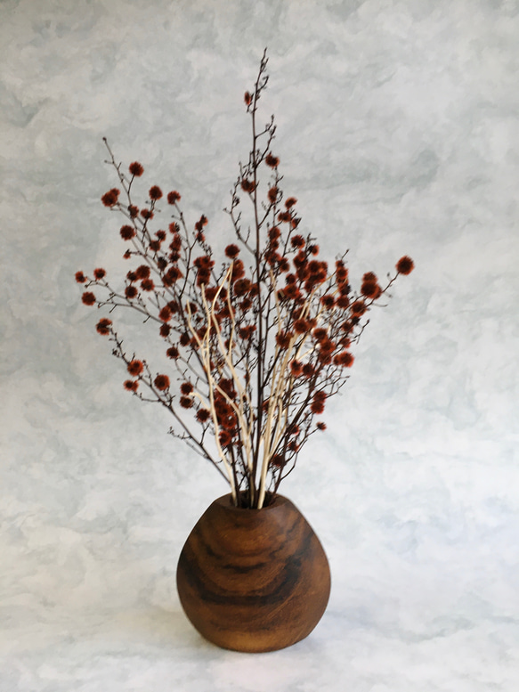 Light Forest 星谷 貝殼瓶 木質花器、花瓶  乾燥花 永生花 南美胡桃木 第2張的照片