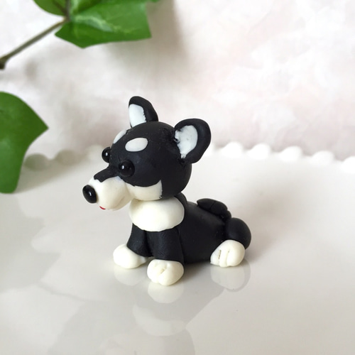 ☆ 黒柴 わんちゃん 樹脂粘土 ☆ その他置物 priere.nene1 通販