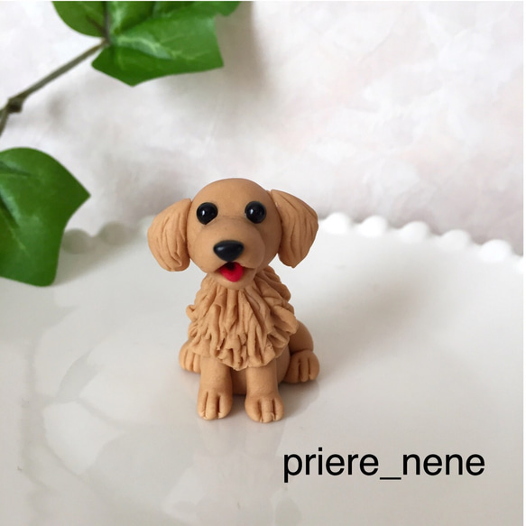 樹脂粘土ベビー&モールのワンちゃん ☆トイプードル わんちゃん 樹脂粘土☆ その他置物 priere.nene1