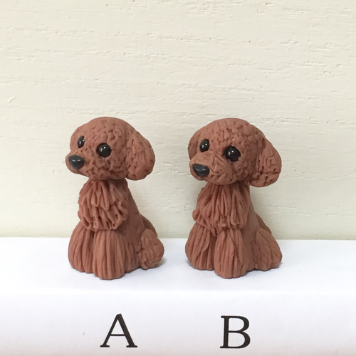 ☆トイプードル わんちゃん 濃茶 樹脂粘土☆ その他置物 priere.nene1
